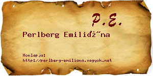 Perlberg Emiliána névjegykártya